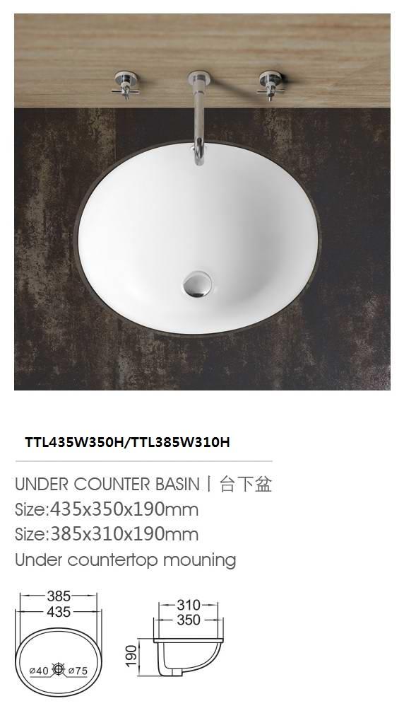 under counter sinks TTL435W350