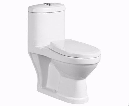 One-piece round toilet