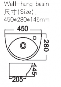 small bathroom sinks wall hung basin drawing