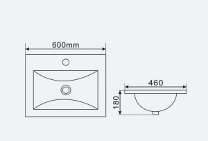 thin bathroom basin 9060J drawing