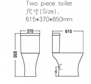 Toilet with cistern two piece HFH390391 drawing