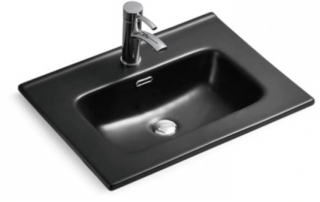 black bathroom sink