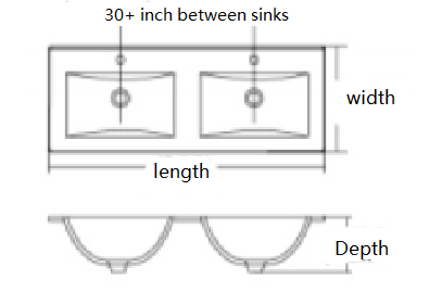 Double Bathroom Sink Dimensions