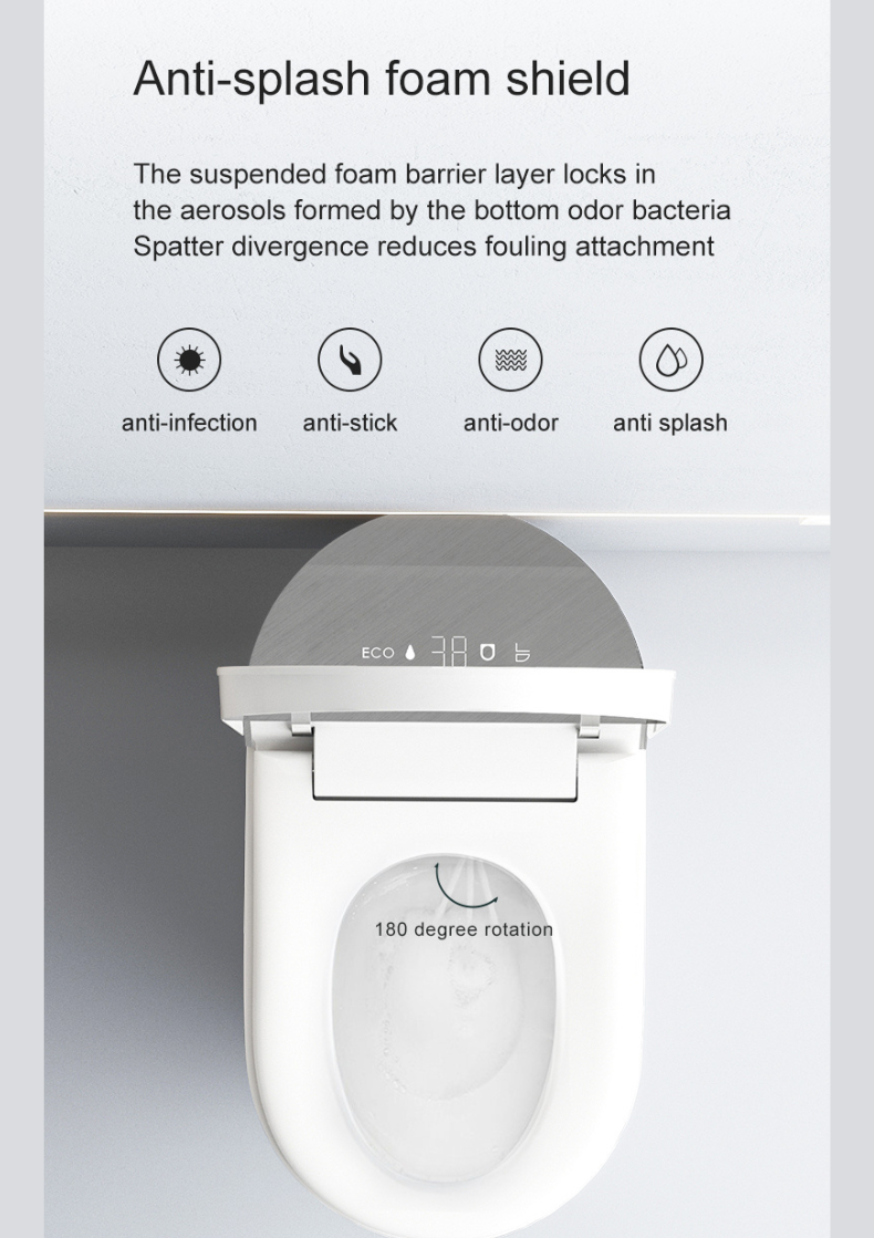 Anti-Splash foam shield smart toilet