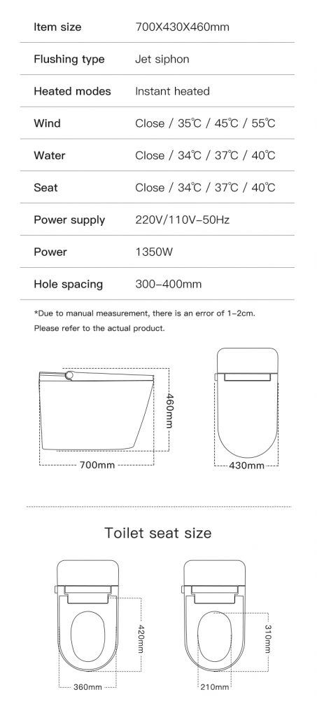 smart toilet size and more information smart toilet size and more information