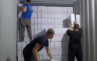 Ceramic bathroom products loaded in container for international export by Aisirui
